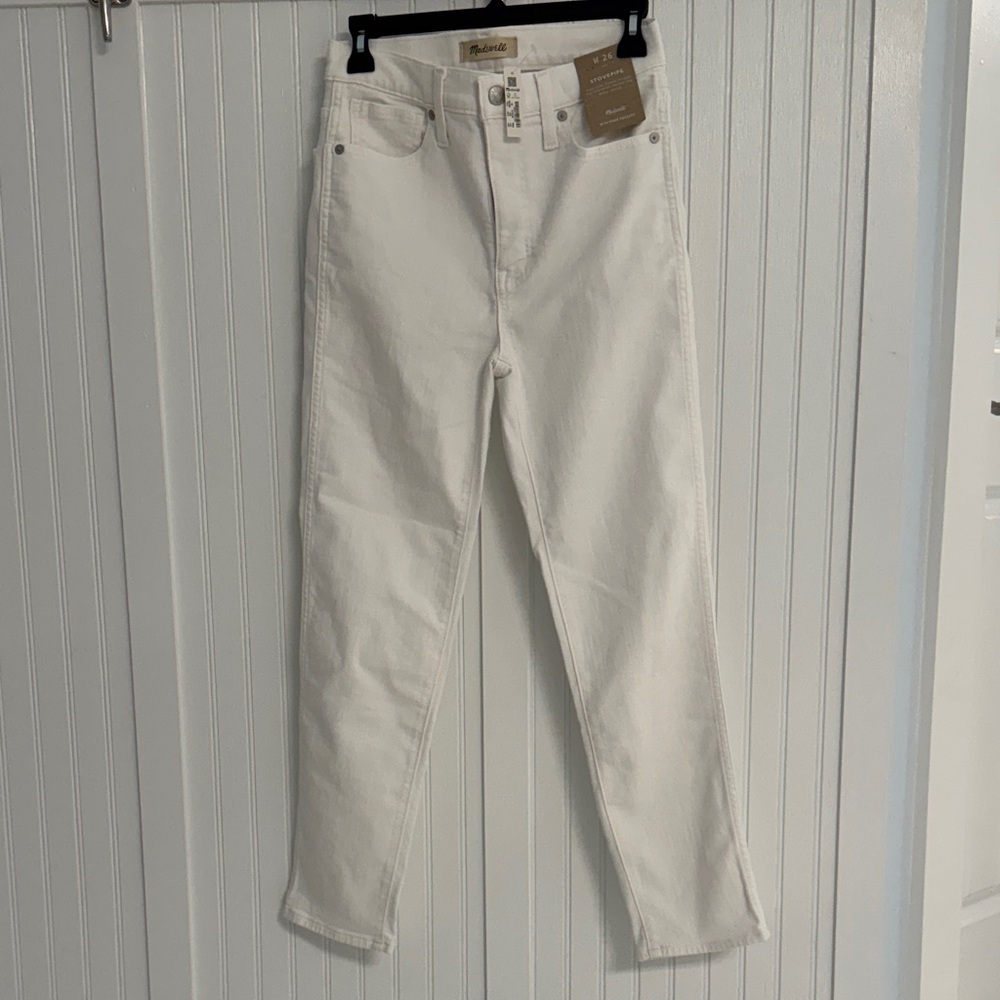 Madewell Women's Cream Straight Leg Jeans